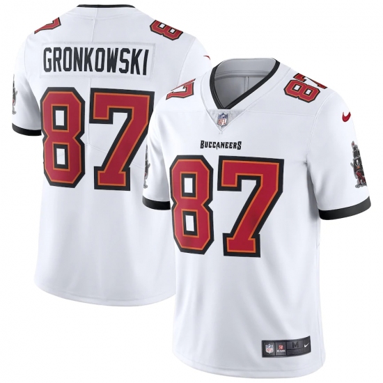 Men's Tampa Bay Buccaneers #87 Rob Gronkowski Nike White Vapor Limited Jersey.webp - Ujersey