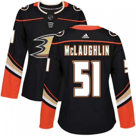 Women's Adidas Anaheim Ducks #51 Blake McLaughlin Authentic Black Home NHL Jersey - Ujersey