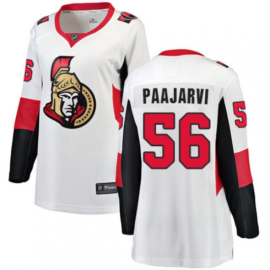 Women's Ottawa Senators #56 Magnus Paajarvi Fanatics Branded White Away Breakaway NHL Jersey - Ujersey