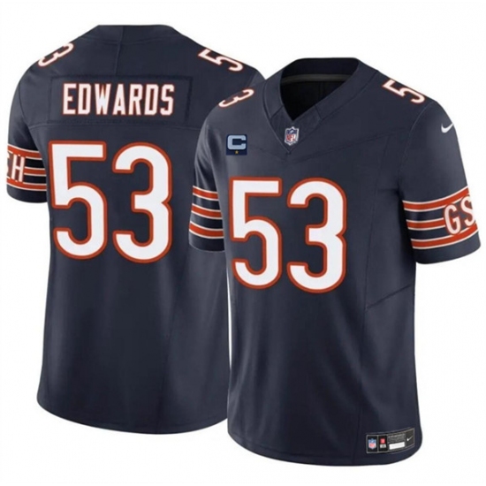 Men's Chicago Bears #53 T.J. Edwards Navy 2024 F.U.S.E. With 1-star C Vapor Untouchable Limited Football Stitched Jersey - Ujersey