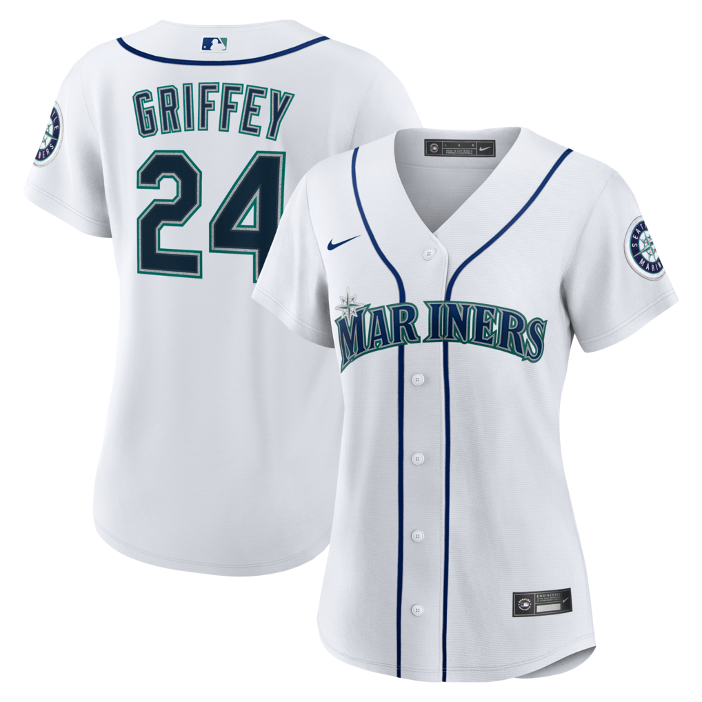 Women's Seattle Mariners Ken Griffey Jr. Nike White Home Replica Jersey - ujerseystore