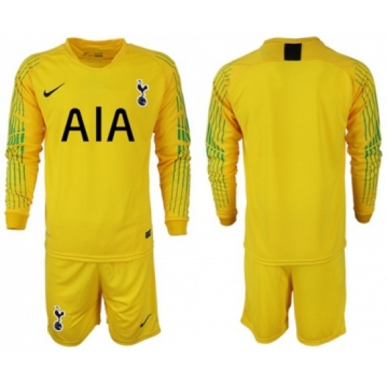Tottenham Hotspur Blank Yellow Goalkeeper Long Sleeves Soccer Club Jersey