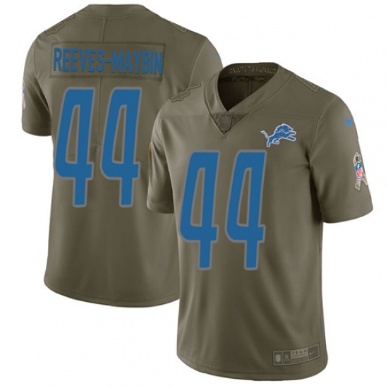 Youth Nike Detroit Lions #44 Jalen Reeves-Maybin Limited Olive 2017 Salute to Service NFL Jersey - Ujersey