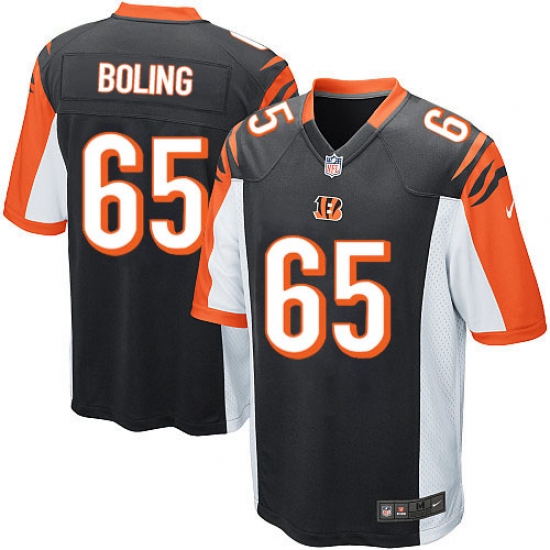 Men's Nike Cincinnati Bengals #65 Clint Boling Game Black Team Color NFL Jersey - Ujersey