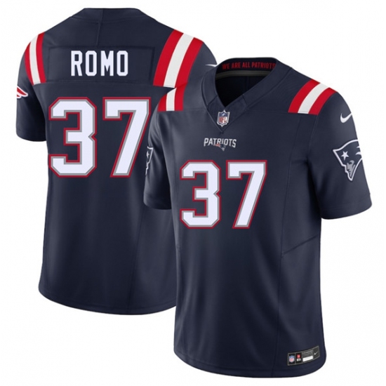 Men's New England Patriots #37 Parker Romo Navy 2025 F.U.S.E. Vapor Limited Football Stitched Jersey - Ujersey