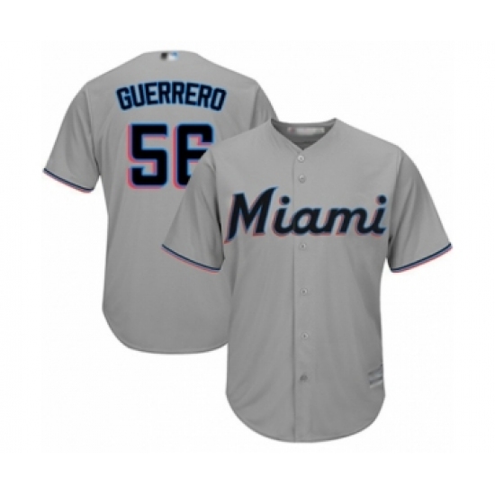 Youth Miami Marlins #56 Tayron Guerrero Authentic Grey Road Cool Base Baseball Player Jersey