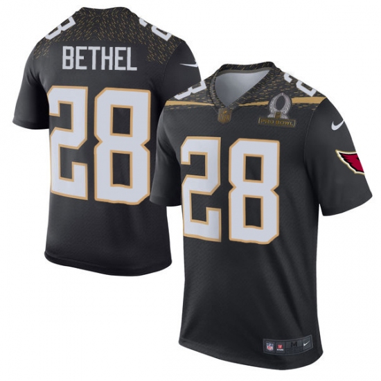 Men's Nike Arizona Cardinals #28 Justin Bethel Elite Black Team Irvin 2016 Pro Bowl NFL Jersey - Ujersey