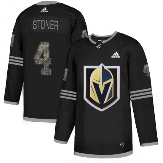 Men's Adidas Vegas Golden Knights #4 Clayton Stoner Black Authentic Classic Stitched NHL Jersey - Ujersey