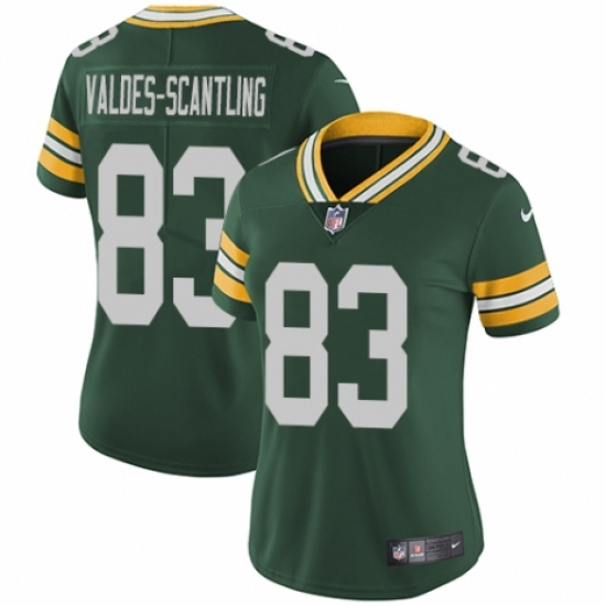 Women's Nike Green Bay Packers #83 Marquez Valdes-Scantling Green Team Color Vapor Untouchable Limited Player NFL Jersey - Ujersey
