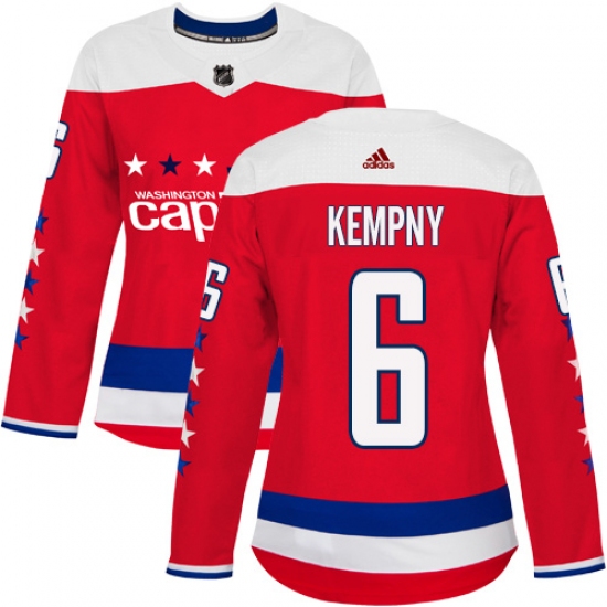 Women's Adidas Washington Capitals #6 Michal Kempny Authentic Red Alternate NHL Jersey - Ujersey