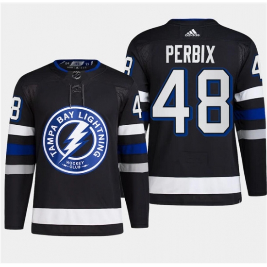Men's Tampa Bay Lightning #48 Nick Perbix Black 2024 Stadium Series Stitched Jersey - Ujersey