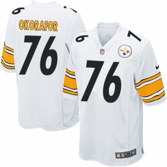 Men's Nike Pittsburgh Steelers #76 Chukwuma Okorafor Game White NFL Jersey - Ujersey