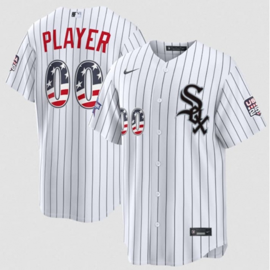 Men's Chicago White Sox Active Player Custom White 2026 All-Star Edition Stars & Stripes & USA 250 Fourth of July Home Stadium Stitched Baseball Jersey - Ujersey