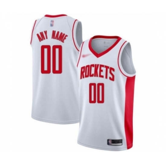 Men's Houston Rockets Customized Authentic White Finished Basketball Jersey - Association Edition - Ujersey