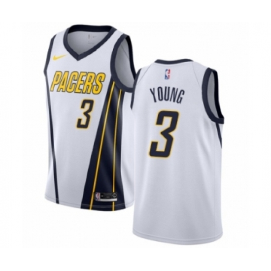 Women's Nike Indiana Pacers #3 Joe Young White Swingman Jersey - Earned Edition - Ujersey