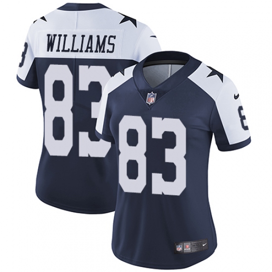 Women's Nike Dallas Cowboys #83 Terrance Williams Navy Blue Throwback Alternate Vapor Untouchable Limited Player NFL Jersey - Ujersey