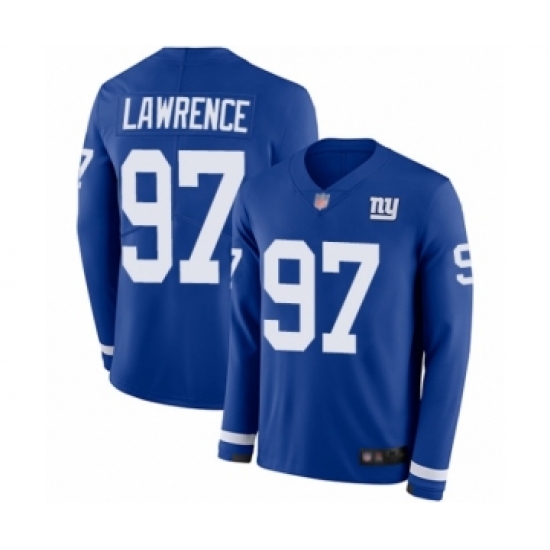 Youth New York Giants #97 Dexter Lawrence Limited Royal Blue Therma Long Sleeve Football Jersey - Ujersey