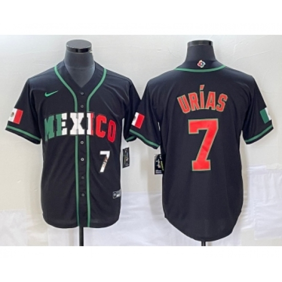 Men's Mexico Baseball #7 Julio Urias Number 2023 Black World Baseball Classic Stitched Jersey6