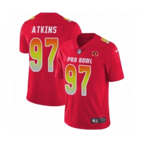 Men's Nike Cincinnati Bengals #97 Geno Atkins Limited Red AFC 2019 Pro Bowl NFL Jersey - Ujersey