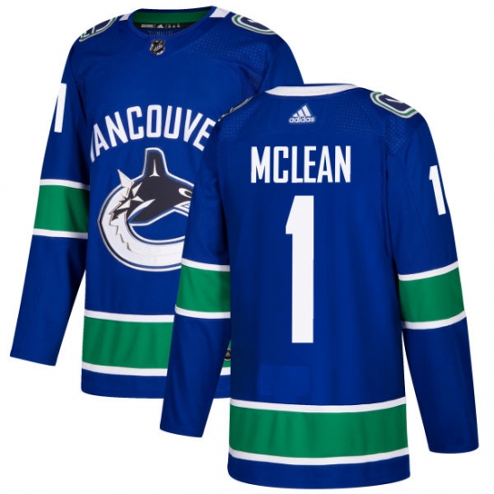Youth Adidas Vancouver Canucks #1 Kirk Mclean Premier Blue Home NHL Jersey - Ujersey