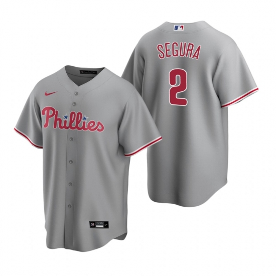 Men's Nike Philadelphia Phillies #2 Jean Segura Gray Road Stitched Baseball Jersey - Ujersey