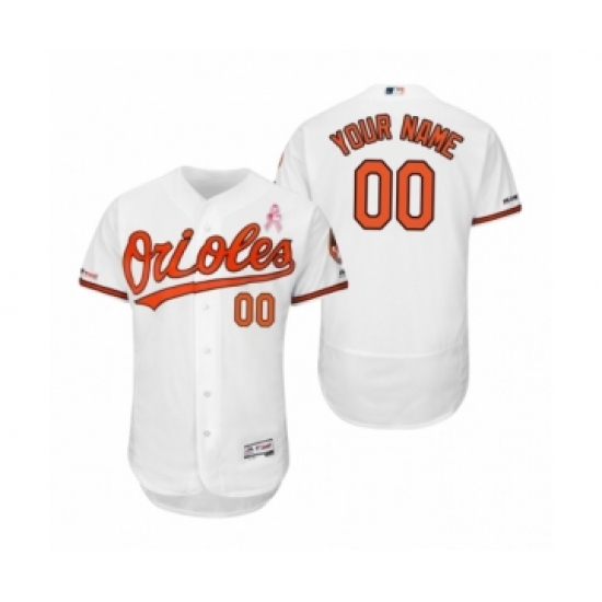 Men's Baltimore Orioles Custom White 2019 Mothers Day Flex Base Home Jersey