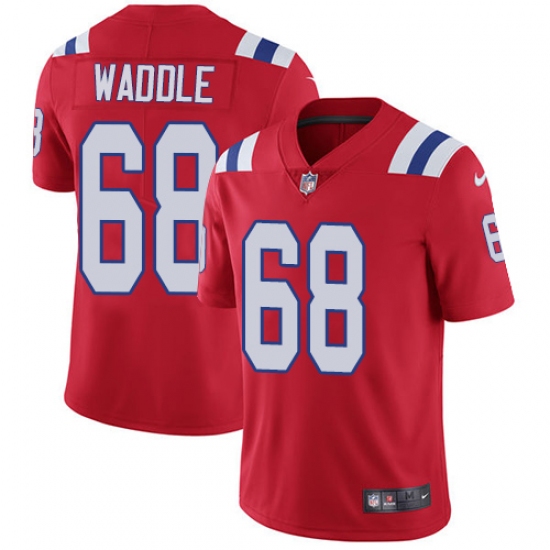 Men's Nike New England Patriots #68 LaAdrian Waddle Red Alternate Vapor Untouchable Limited Player NFL Jersey - Ujersey