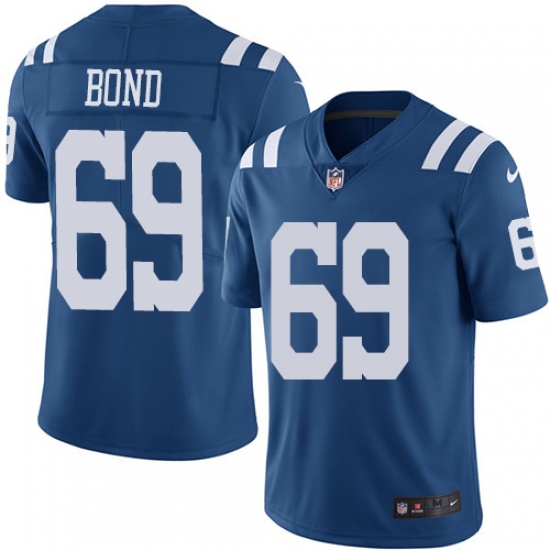 Men's Nike Indianapolis Colts #69 Deyshawn Bond Limited Royal Blue Rush Vapor Untouchable NFL Jersey - Ujersey