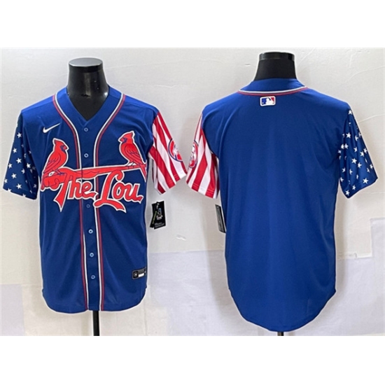 Men's St. Louis Cardinals Blank Royal Independence Day Vapor Premier Limited Stitched Baseball Jersey - Ujersey