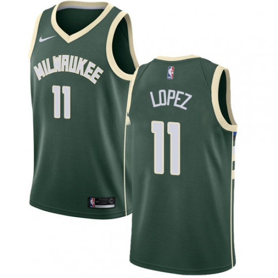 Youth Nike Milwaukee Bucks #11 Brook Lopez Swingman Green NBA Jersey - Icon Edition - Ujersey