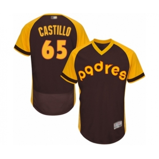 Men's San Diego Padres #65 Jose Castillo Brown Alternate Cooperstown Authentic Collection Flex Base Baseball Player Jersey - Ujersey