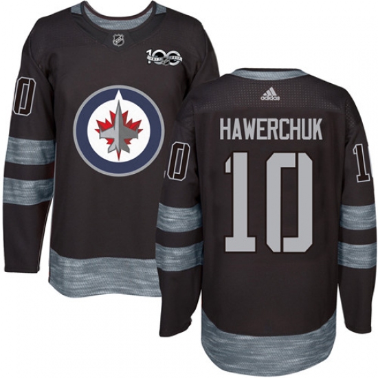 Men's Adidas Winnipeg Jets #10 Dale Hawerchuk Premier Black 1917-2017 100th Anniversary NHL Jersey - Ujersey