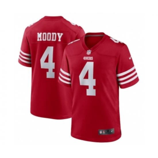 Men's Nike San Francisco 49ers #4 Jake Moody Red Football Stitched Game Jersey - Ujersey