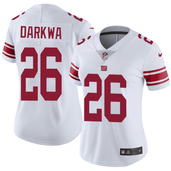 Women's Nike New York Giants #26 Orleans Darkwa White Vapor Untouchable Limited Player NFL Jersey - Ujersey