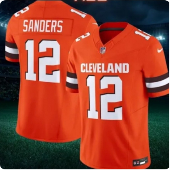 Men's Cleveland Browns #12 Shedeur Sanders Orange 2025 Vapor Limited Football Stitched Jersey - Ujersey