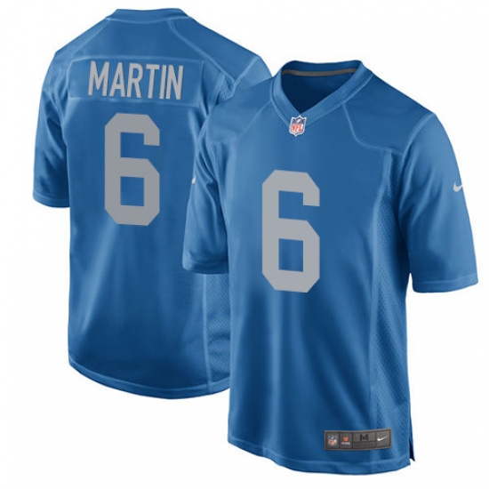 Men's Nike Detroit Lions #6 Sam Martin Game Blue Alternate NFL Jersey - Ujersey
