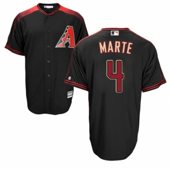 Men's Majestic Arizona Diamondbacks #4 Ketel Marte Replica Black/Brick Alternate Home Cool Base MLB Jersey
