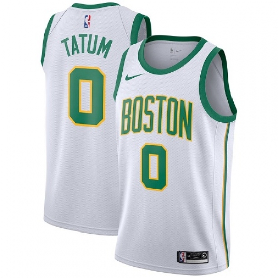 Men's Nike Boston Celtics #0 Jayson Tatum Swingman White NBA Jersey - City Edition - Ujersey