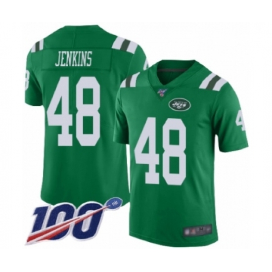 Men's New York Jets #48 Jordan Jenkins Limited Green Rush Vapor Untouchable 100th Season Football Jersey - Ujersey