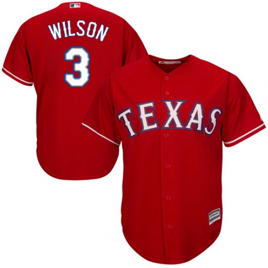 Men's Majestic Texas Rangers #3 Russell Wilson Replica Royal Blue Alternate 2 Cool Base MLB Jersey - Ujersey