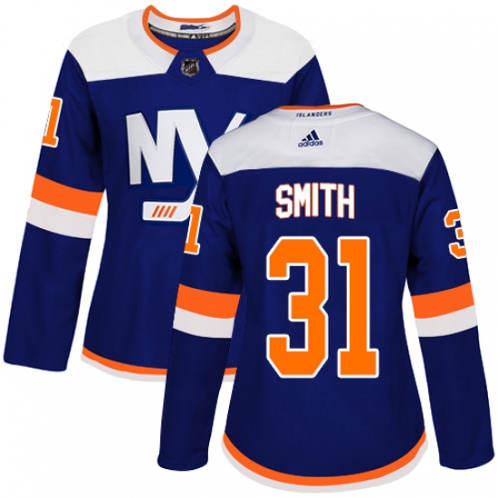 Women's Adidas New York Islanders #31 Billy Smith Premier Blue Alternate NHL Jersey - Ujersey
