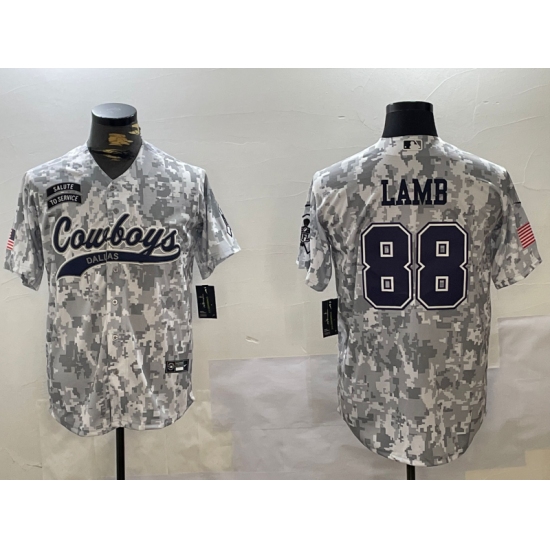 Men's Dallas Cowboys #88 CeeDee Lamb Arctic Camo 2024 Salute to Service Stitched Baseball Jersey - Ujersey