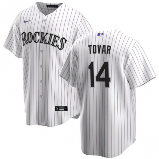 Men's Colorado Rockies #14 Ezequiel Tovar White Cool Base Stitched Baseball Jersey - Ujersey