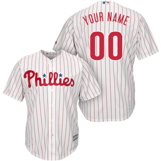 Men's Philadelphia Phillies Majestic White/Red Home Cool Base Custom Jersey - Ujersey