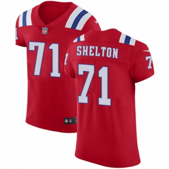 Men's Nike New England Patriots #71 Danny Shelton Red Alternate Vapor Untouchable Elite Player NFL Jersey - Ujersey