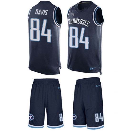 Men's Nike Tennessee Titans #84 Corey Davis Limited Navy Blue Tank Top Suit NFL Jersey - Ujersey