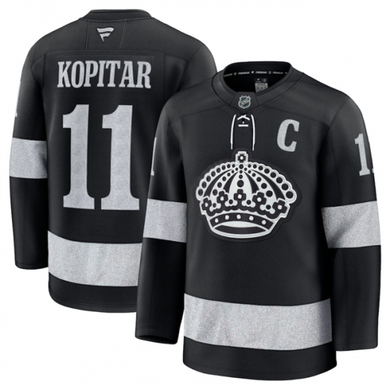 Men's Los Angeles Kings #11 Anze Kopitar Black Alternate Stitched Hockey Jersey - Ujersey