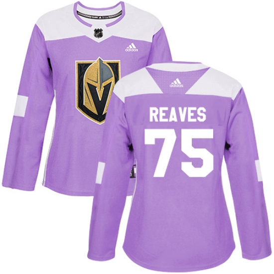 Women's Adidas Vegas Golden Knights #75 Ryan Reaves Authentic Purple Fights Cancer Practice NHL Jersey - Ujersey