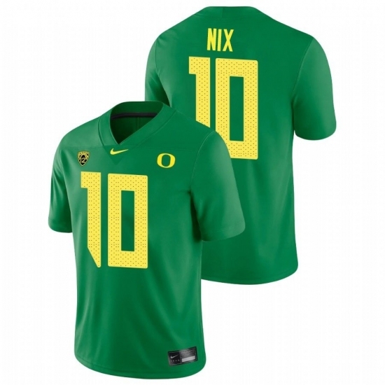 Men's Oregon Ducks Justin Herbert #10 Bo Nix Green Game Football Jersey