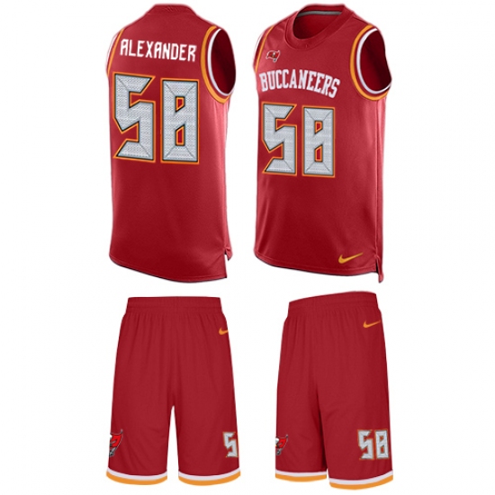 Men's Nike Tampa Bay Buccaneers #58 Kwon Alexander Limited Red Tank Top Suit NFL Jersey - Ujersey